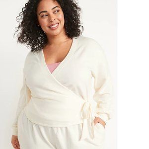 Old Navy Cozy Belted Wrap Sweater for Women - 4X, Cream